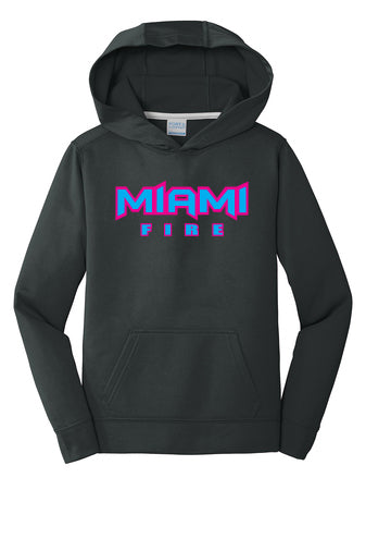 Miami Fire Performance Fleece Pullover Hooded Sweatshirt (PC590YH)(PC590H)