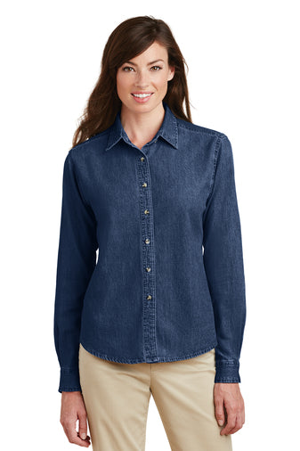 MTC: Port & Company® - Ladies Long Sleeve Value Denim Shirt (LSP10)